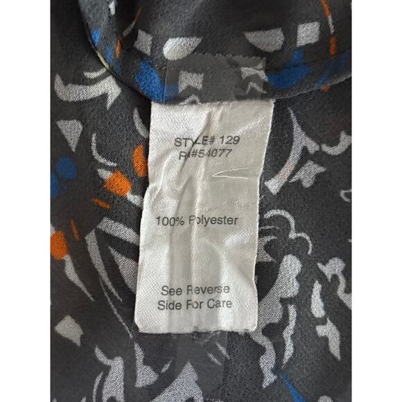 Cabi Women's Large Semi Sheer Festival Geometric Abstract Colorful Casual Blouse - Picture 4 of 11